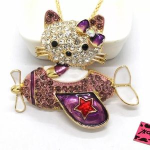 BETSEY JOHNSON Hello Kitty Plane Necklace